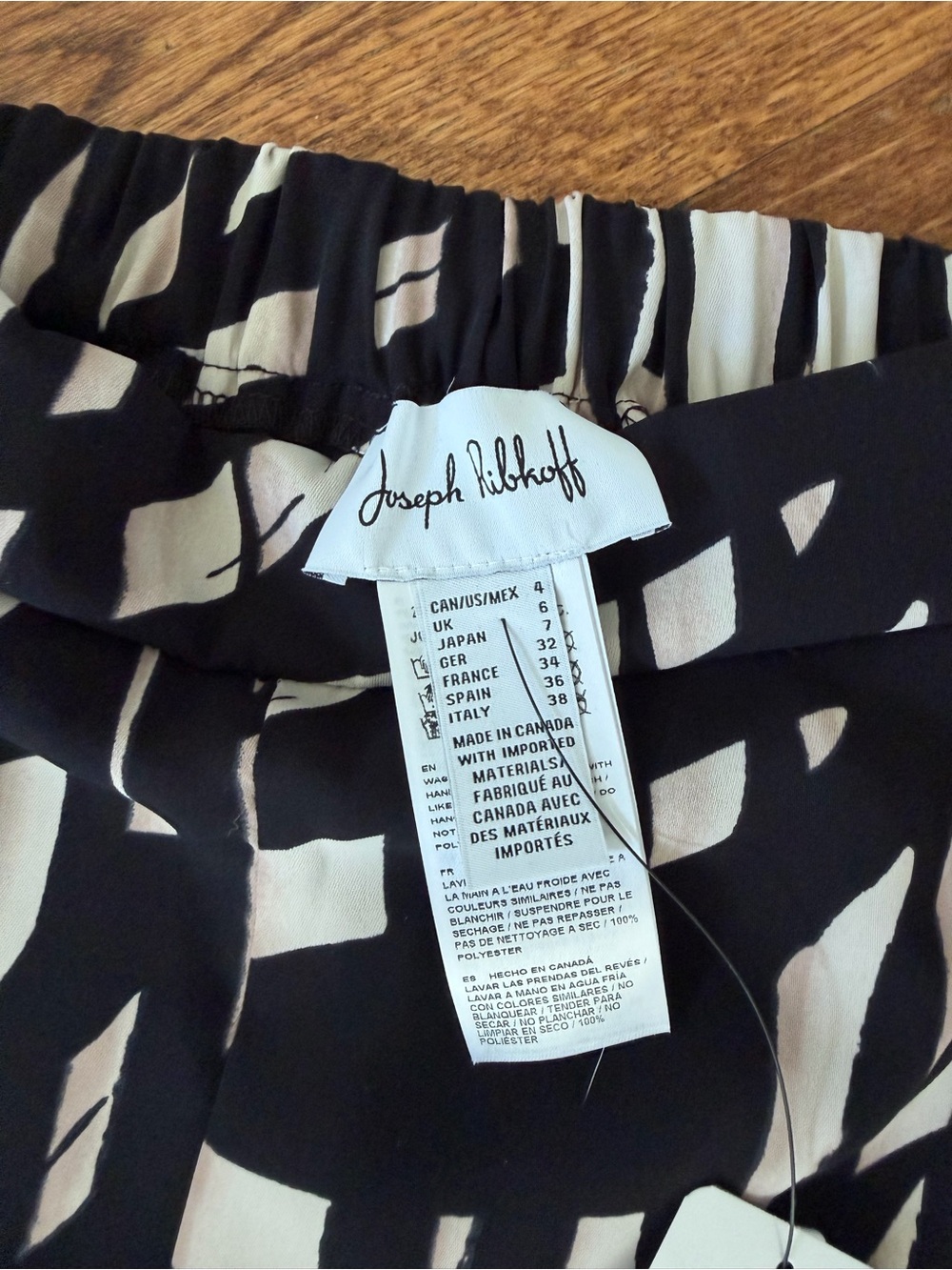 NWT Joseph Ribkoff Black/Multi Tropical Print Culotte Pants Style 251159 - Picture 6 of 7